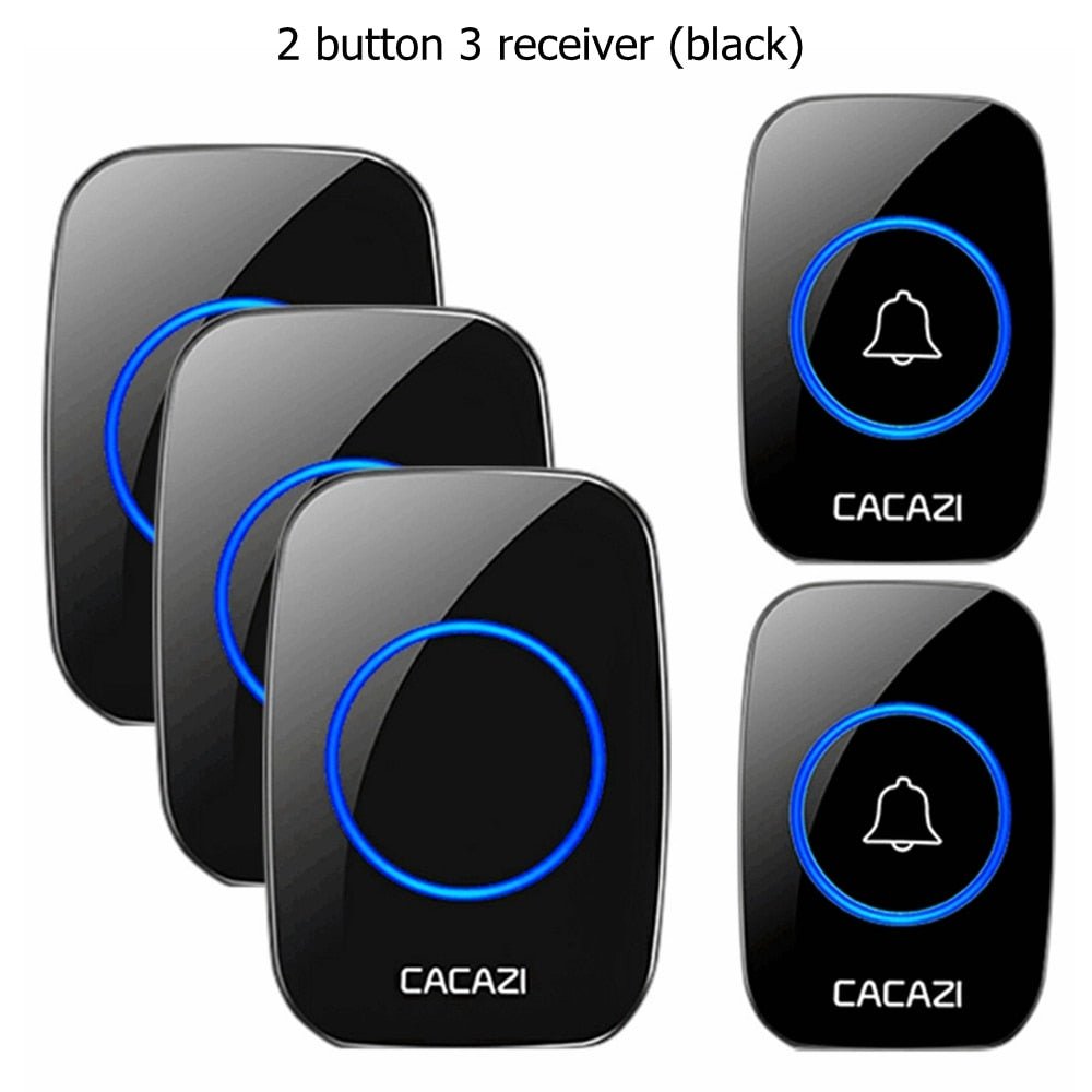 CACAZI Wireless Waterproof Doorbell – 60 Chimes, 110dB Loud, with Remote Control image