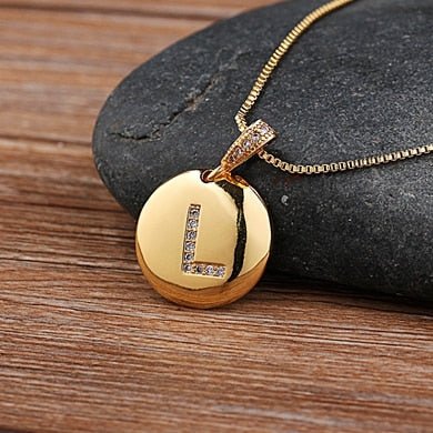 Top Quality Personalized Gold Letters Women and Girls Initial Letter Necklace - L image