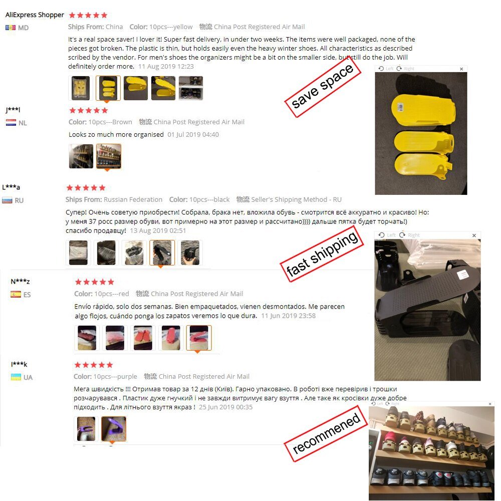 10pcs Durable Adjustable Shoe Organizer image 14