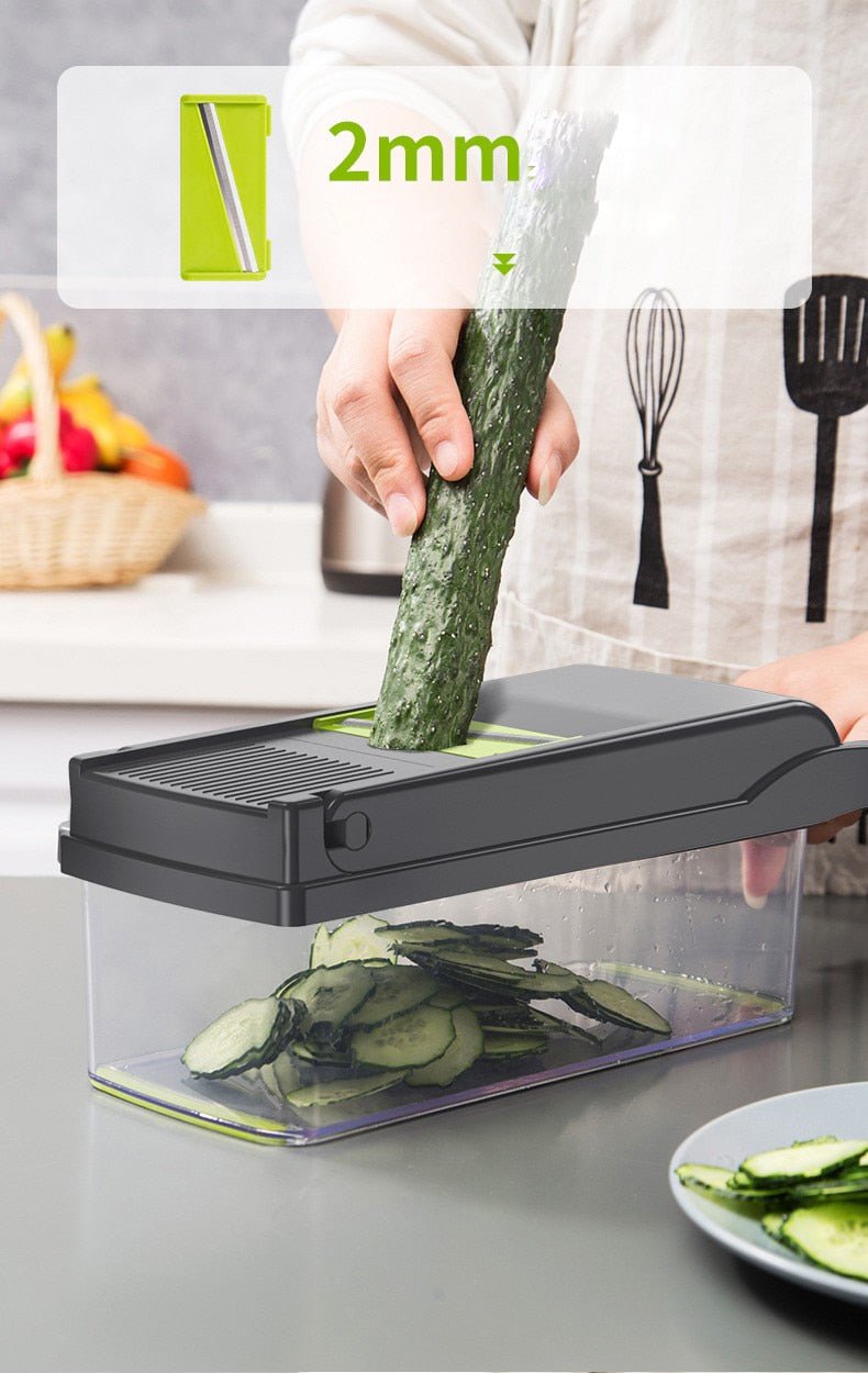 Mandoline Multifunctional Vegetable Fruit Slicer and Grater Kitchen Tool with Drain Basket image 19