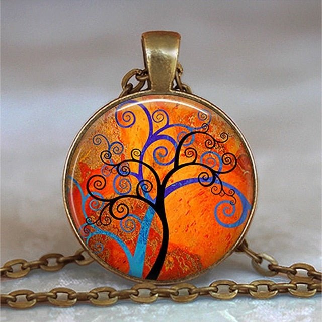 Tree Of Life Glass Cabochon Statement Necklace & Pendant Jewelry - 15 image