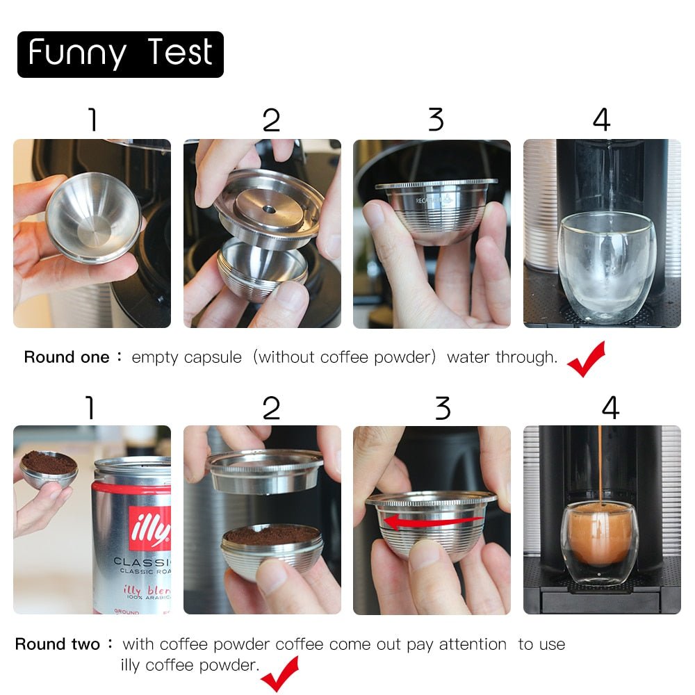 Stainless Steel Refillable Reusable Coffee Capsule Pod Set For Nespresso Vertuo Plus /Vertuoline GCA1 /Delonghi ENV135 image 7