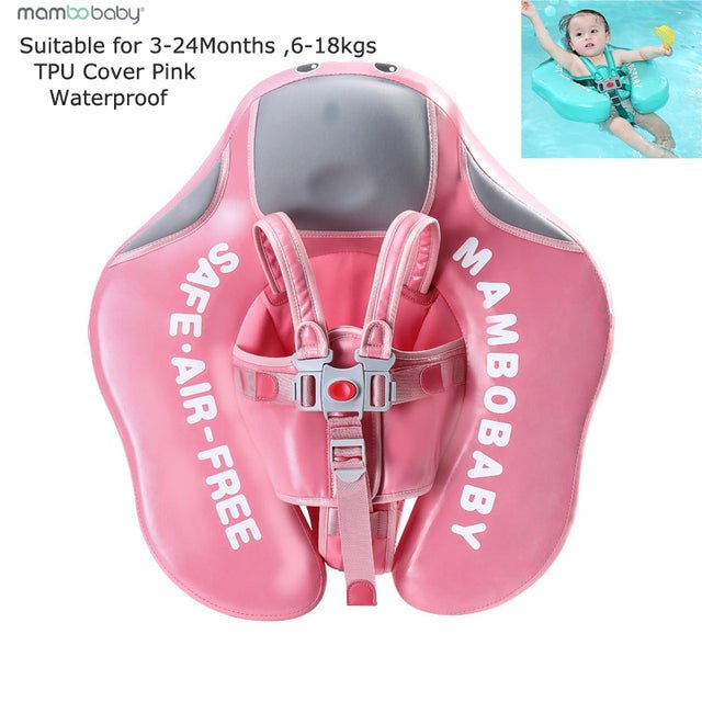 Mambo Non-Inflatable Waterproof Baby Smart Swim Trainer - TPU climb pink image