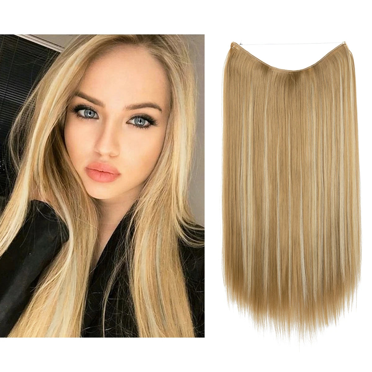 SARLA Halo Invisible Wire Synthetic Hair Extension-No Clip image 52
