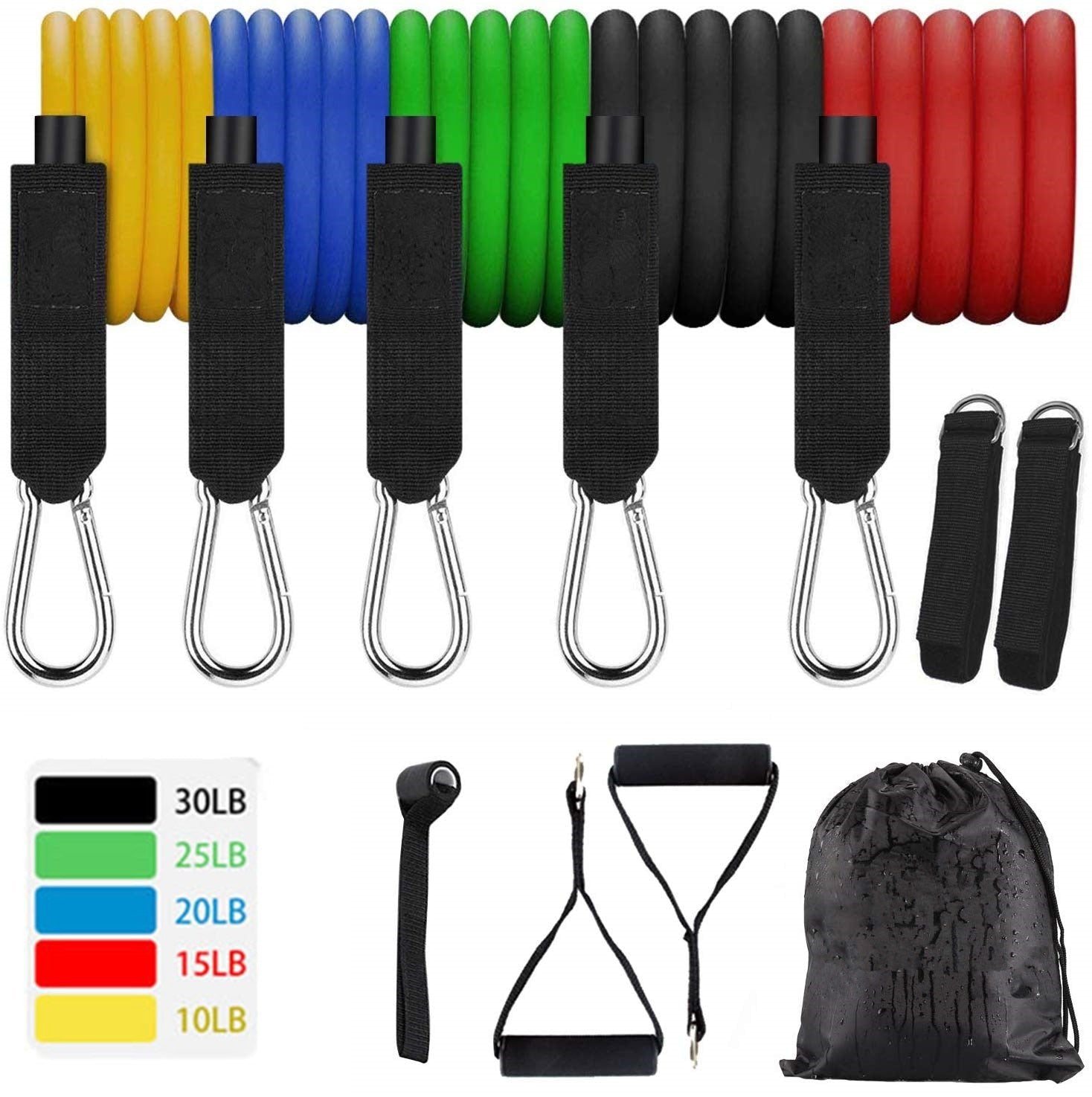 Exercise Resistance Bands Set with Door Anchor Legs Ankle Straps for Resistance Training Physical Therapy Home Workouts image 30