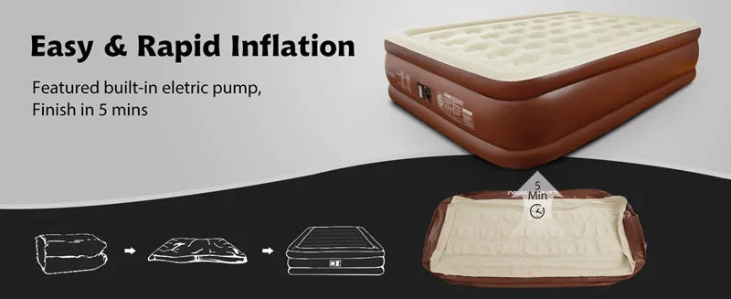 Elevated Air Mattress with Built-In Electric Pump & Pillow – Perfect for Home, Guests & Camping image 26