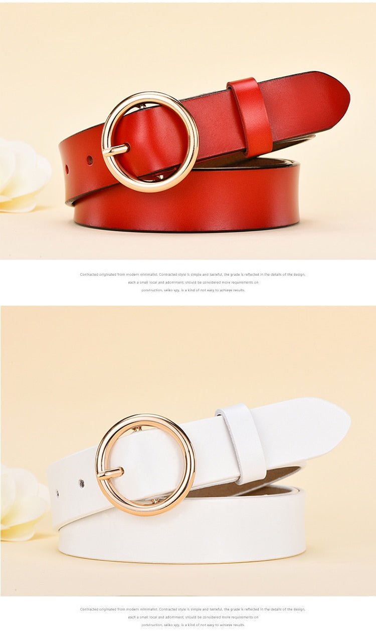 NO.ONEPAUL Female Gold Buckle Jeans Belts | New Circle Pin Buckles Belt image 0