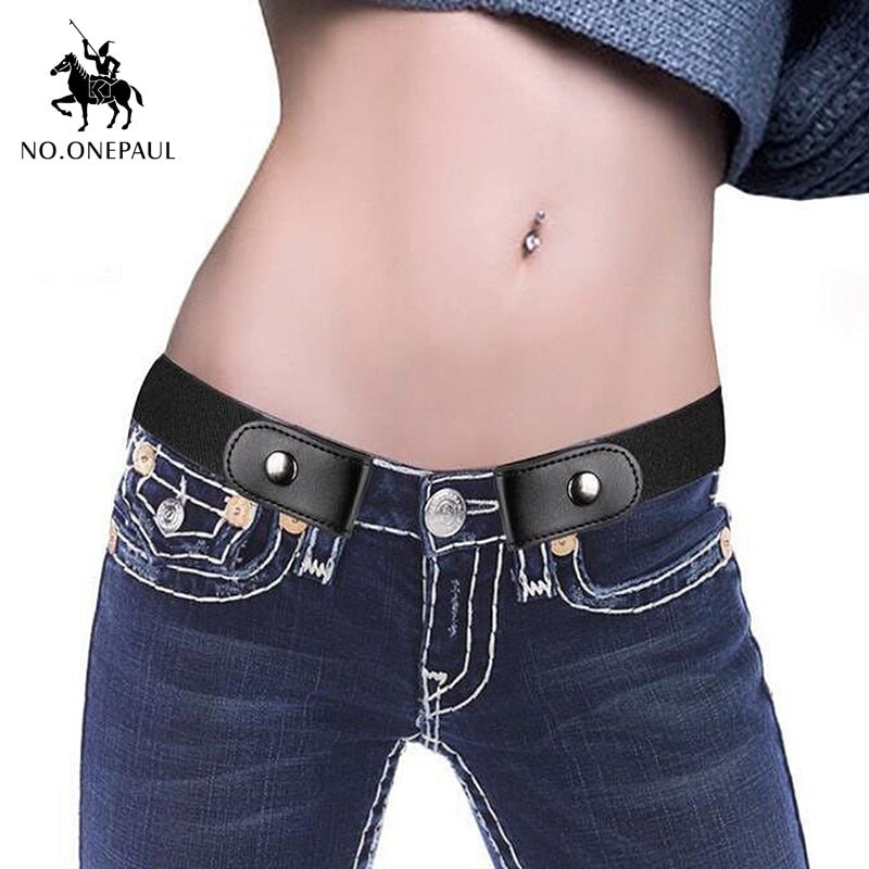 NO.ONEPAUL Jeans Women's punk style buckle-free belt | Slim Sports Trendy comfortable Elastic No-buckle Belt image 9