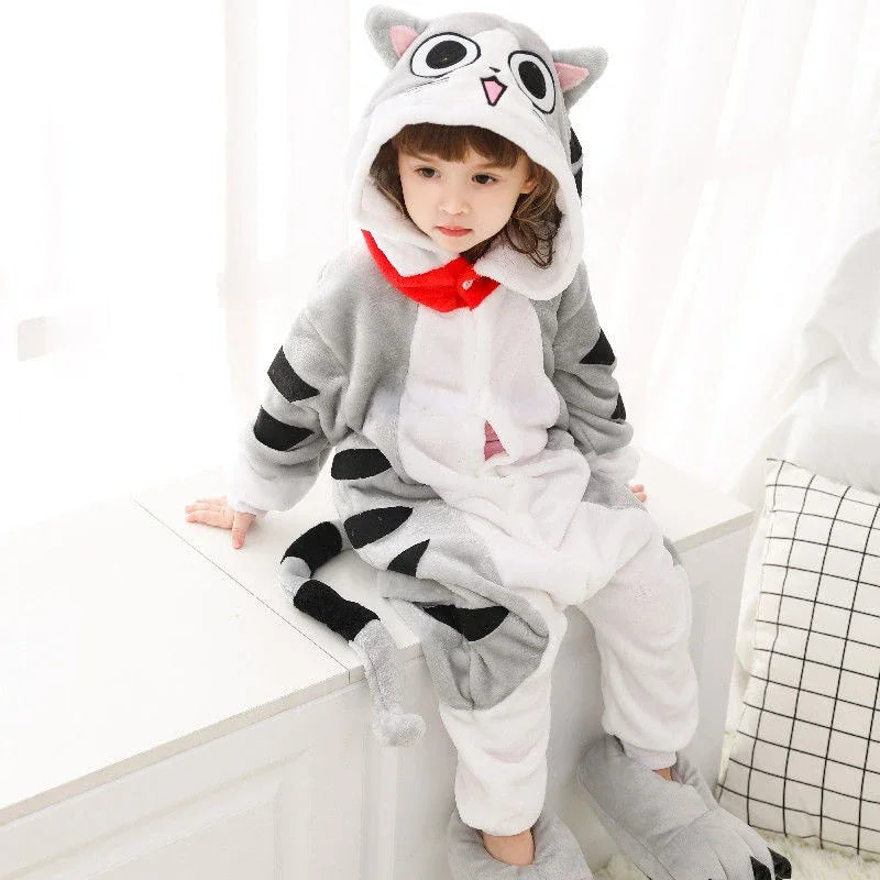 Kigurumi Children‚Äôs Animal Pajamas | Unicorn, Panda, Cat Winter Flannel Pajamas image
