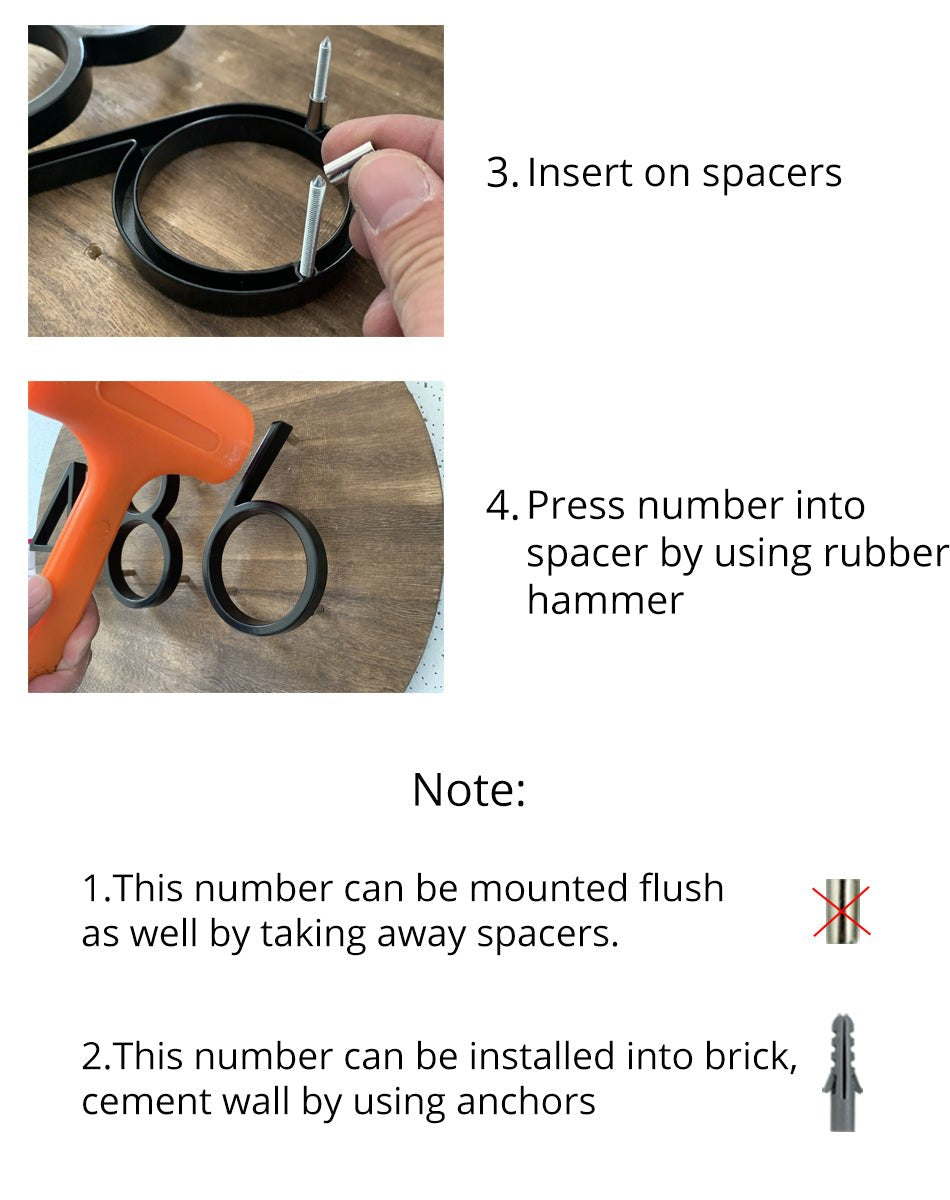 125mm Big Modern Floating House Number and Letters image 30