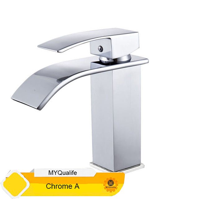 Deck Mount Waterfall Bathroom Faucet Vanity Vessel Sink Mixer Tap Cold Hot Water Tap image 29