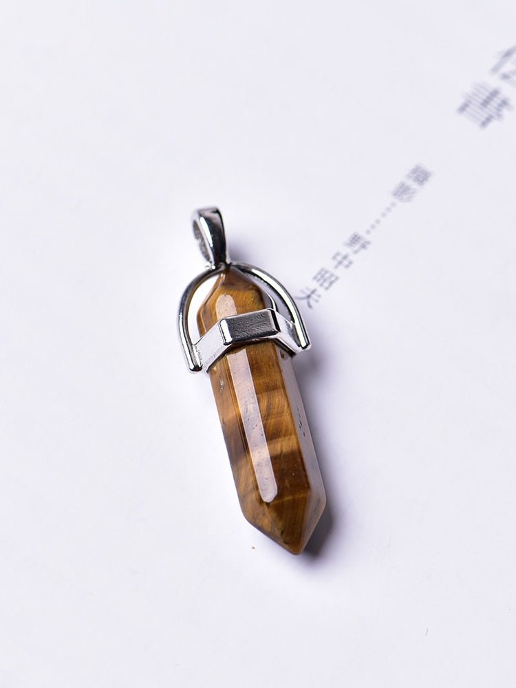 1PC Natural Amethyst Rose Quartz Crystal Point Pendant image 2