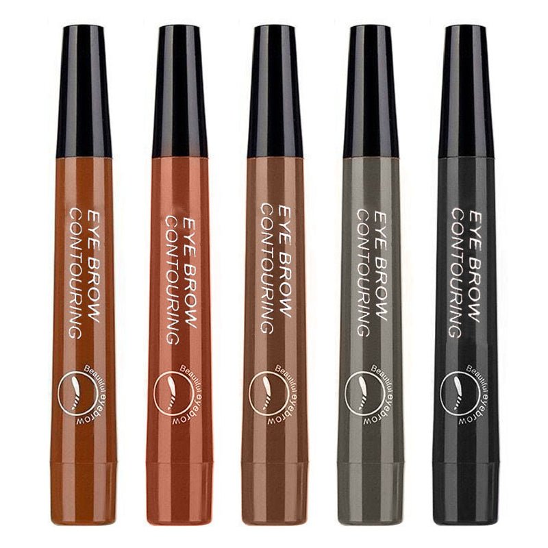 Four-Headed Eyebrow Pencil Waterproof Sweat-Proof Non-Fading Black Brown Liquid Eyebrow Pencil 4-Fork Eyebrow Pencil image 7