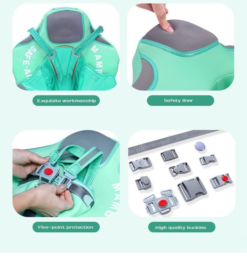 Non-Inflatable Baby Smart Swimming Float Ring Trainer with Sunshade image 23