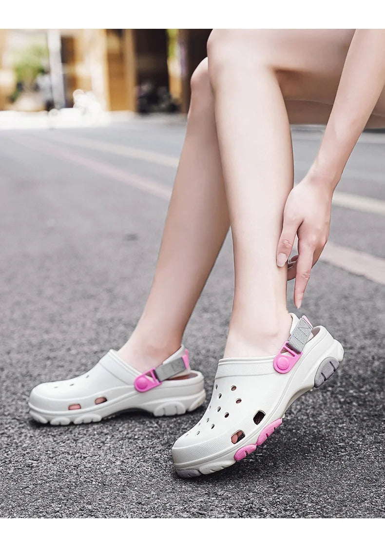 Classic Summer Men’s Sandals | White Comfortable Women’s Clogs | Beach Shoes | Sandals Slip-on Outdoor Sneakers image 0