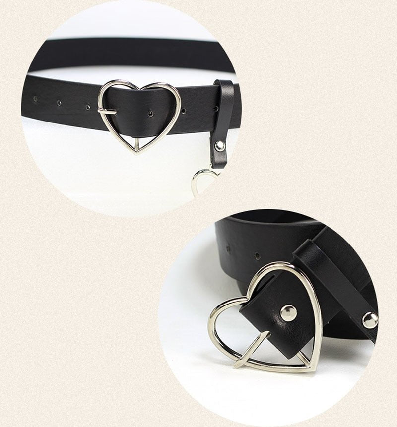 Best YBT Women Belt | PU Leather Metal Heart Pin Buckle Belt | Waistband Women Belt image 3