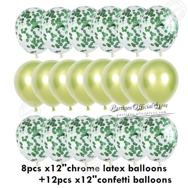 20pcs Confetti Chrome Birthday Party Decors Wedding Decoration New Year Balloon Set image