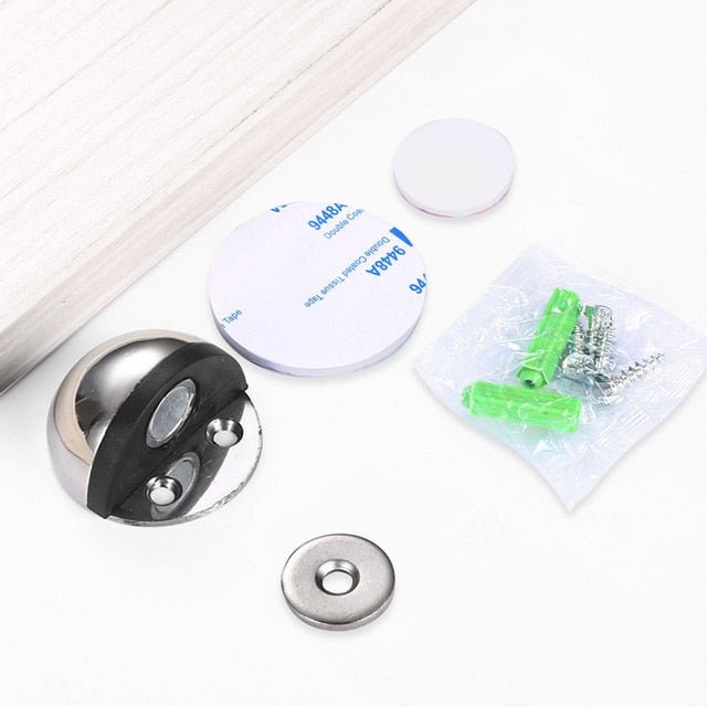 Stainless Steel Rubber Magnetic Door Stopper - Bright Chrome image