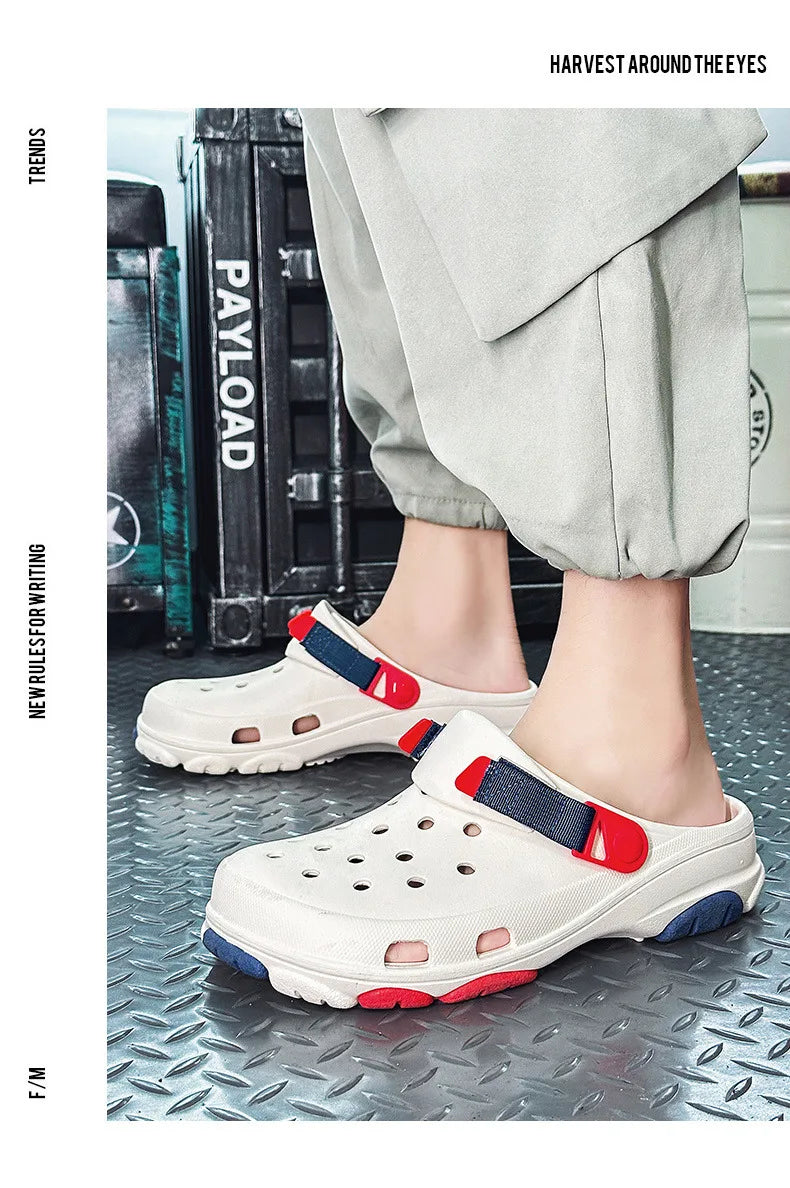 Classic Summer Mens Sandals | White Comfortable Womens Clogs Beach Shoes | Sandals Slip-on Outdoor Sneakers image 23