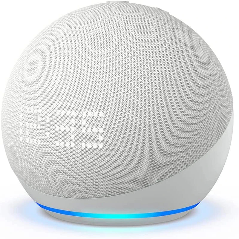 Alexa Echo Dot Pop 4th & 5th Gen Smart Speaker - Max Sound & Affordable - 5th White with clock image