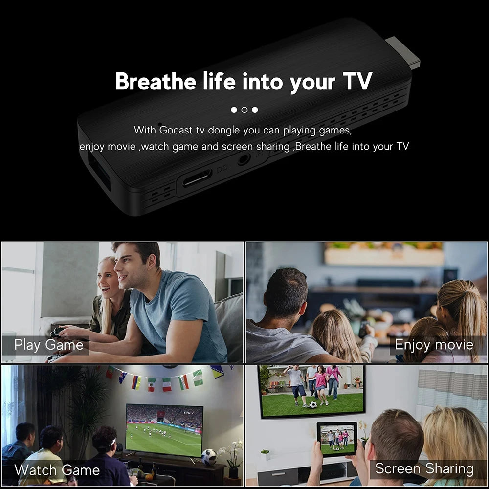 Q6 Android 10 TV Stick HDR Set Top OS 4K 1080P WiFi 6 2.4/5.8G Smart TV Sticks For Google YouTube NETFLIX Network Media Player image 4