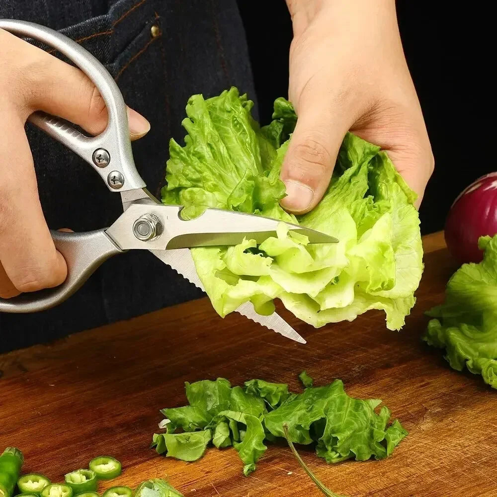 Professional 8.5-Inch Stainless Steel Kitchen Scissors ‚Äì Aluminum Alloy Handle, Ideal for Cutting Chicken Bones, Meat, and Fish image 8