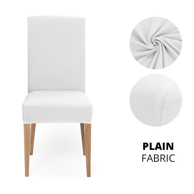 Elegant Jacquard Spandex Dining Chair Cover ‚Äì Stretch Fit for Weddings & Events - Style 3 white, 2 pcs image