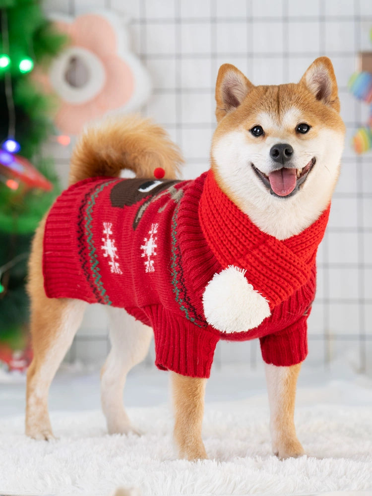 Cozy Winter Sweater for Small & Medium Dogs | Christmas Pet Clothes for Shiba Inu & Bulldogs image 0