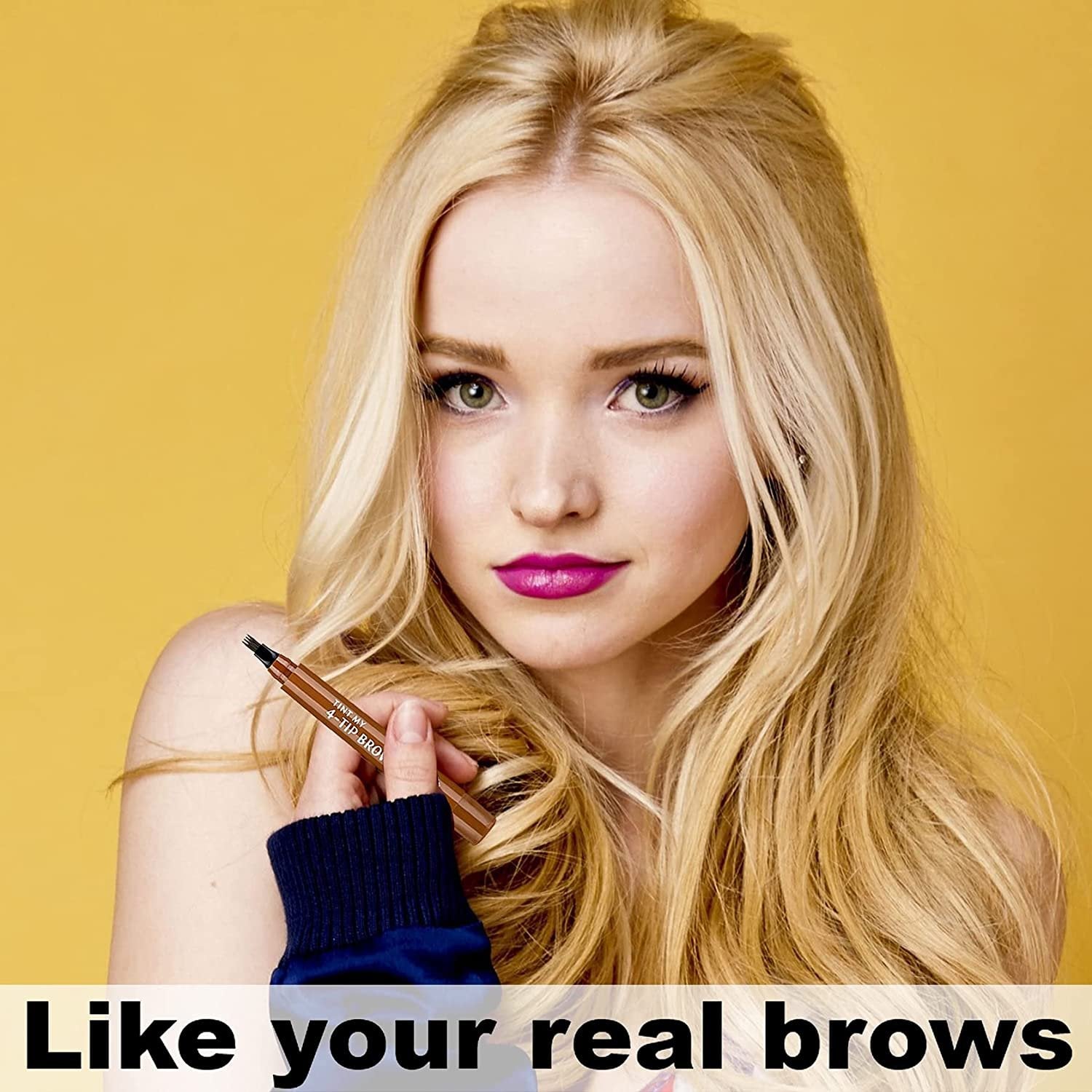 Four-Headed Eyebrow Pencil Waterproof Sweat-Proof Non-Fading Black Brown Liquid Eyebrow Pencil 4-Fork Eyebrow Pencil image 10