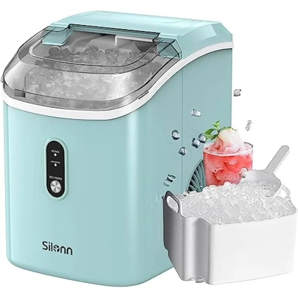 Nugget Countertop Ice Maker | Silonn Chewable Pellet Ice Machine with Self-Cleaning Function - 33lbs/24H image 0