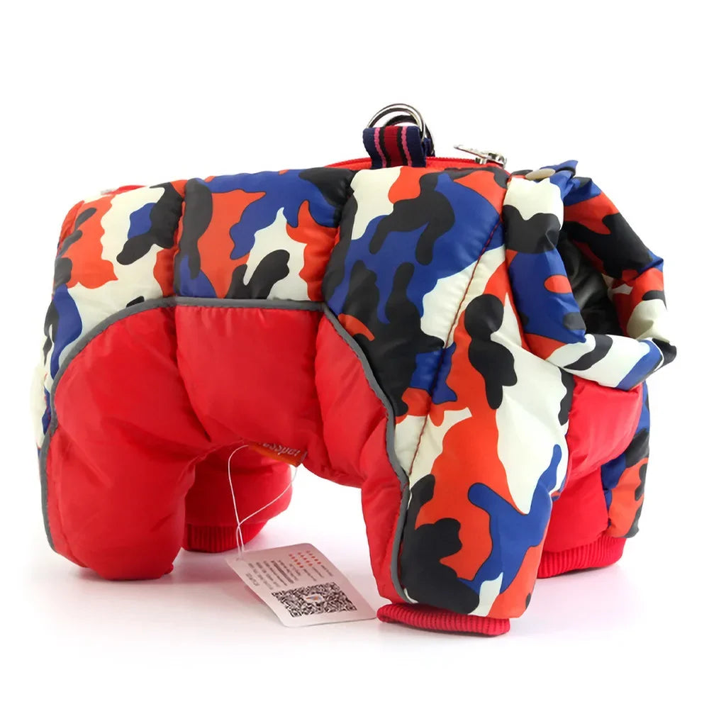 Winter Dog Clothes | Warm Cotton Apparel for Small Dogs - Red camouflage, XXL 18 image