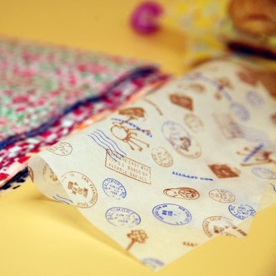 50Pcs/Lot Wax Paper Food Grade Grease Paper Food Wrappers |Wrapping Paper For Bread Sandwich Burger Fries | Oilpaper Baking Tools - Key without Box image