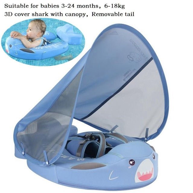 Non-Inflatable Baby Smart Swimming Float Ring Trainer with Sunshade image 16
