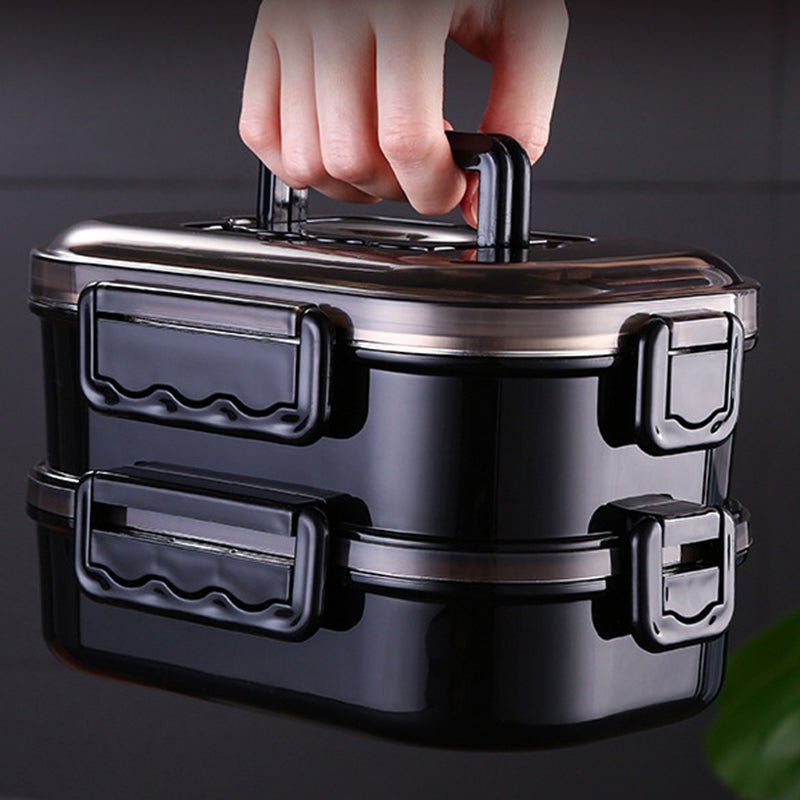 Lunch Box For Men Stainless Steel Bento Box Japanese Style Office Worker Portable Lunchbox Student Style Microwave Tableware image 5