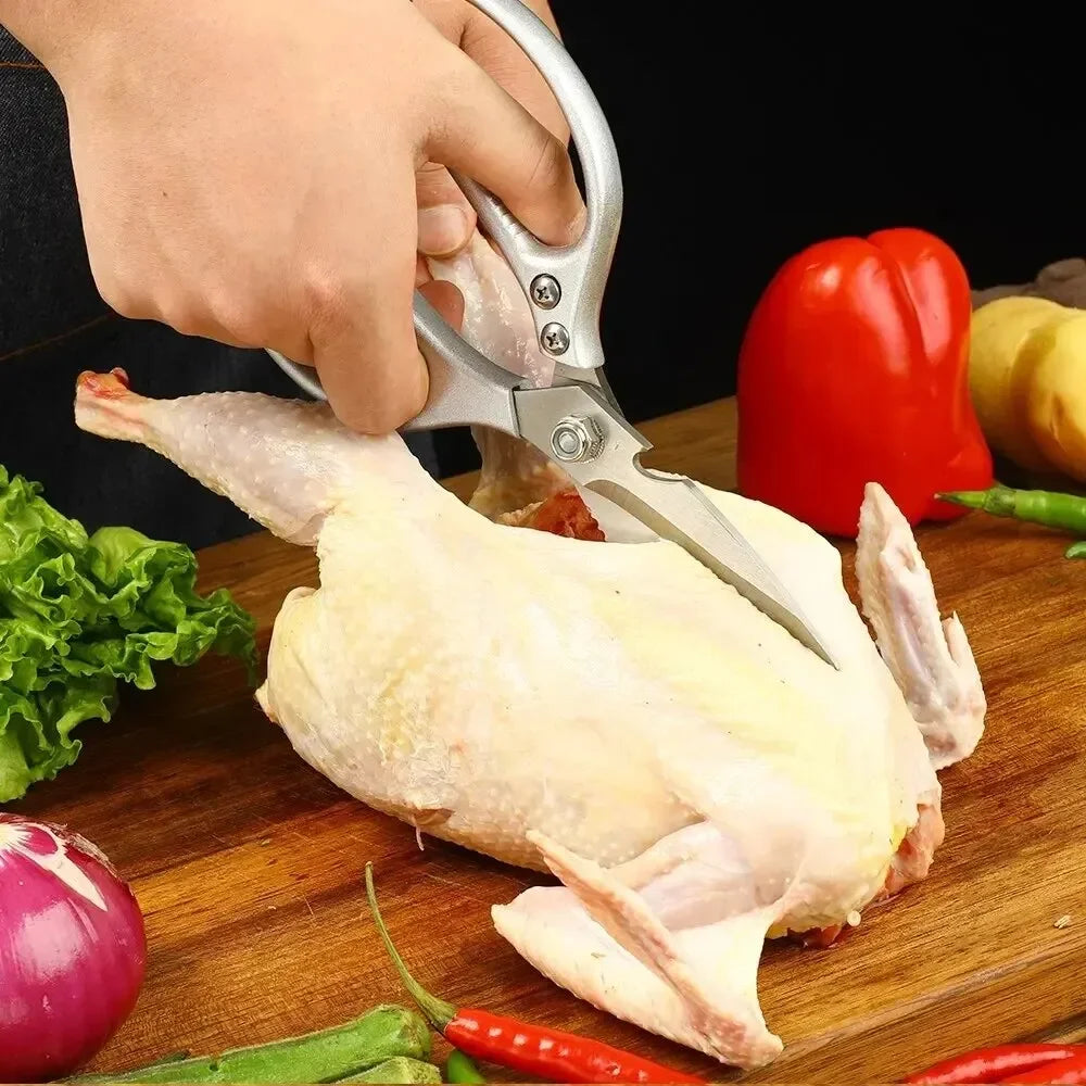 Professional 8.5-Inch Stainless Steel Kitchen Scissors ‚Äì Aluminum Alloy Handle, Ideal for Cutting Chicken Bones, Meat, and Fish image 7