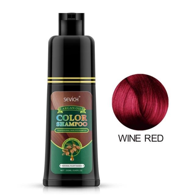 Sevich 250ml Natural Plant Essence Hair dye Shampoo - bottle-wine red image
