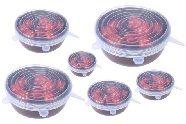 6PCS Universal Silicone Stretch Lids - White image