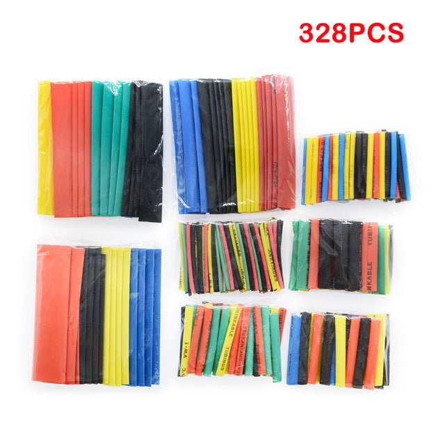 Polyolefin Heat Shrink Tubing Cable Sleeves Wrap | Heat Shrink Tubing Wire Wrap Cable Sleeve Assortment Electric Insulation Tube - 328PCS image