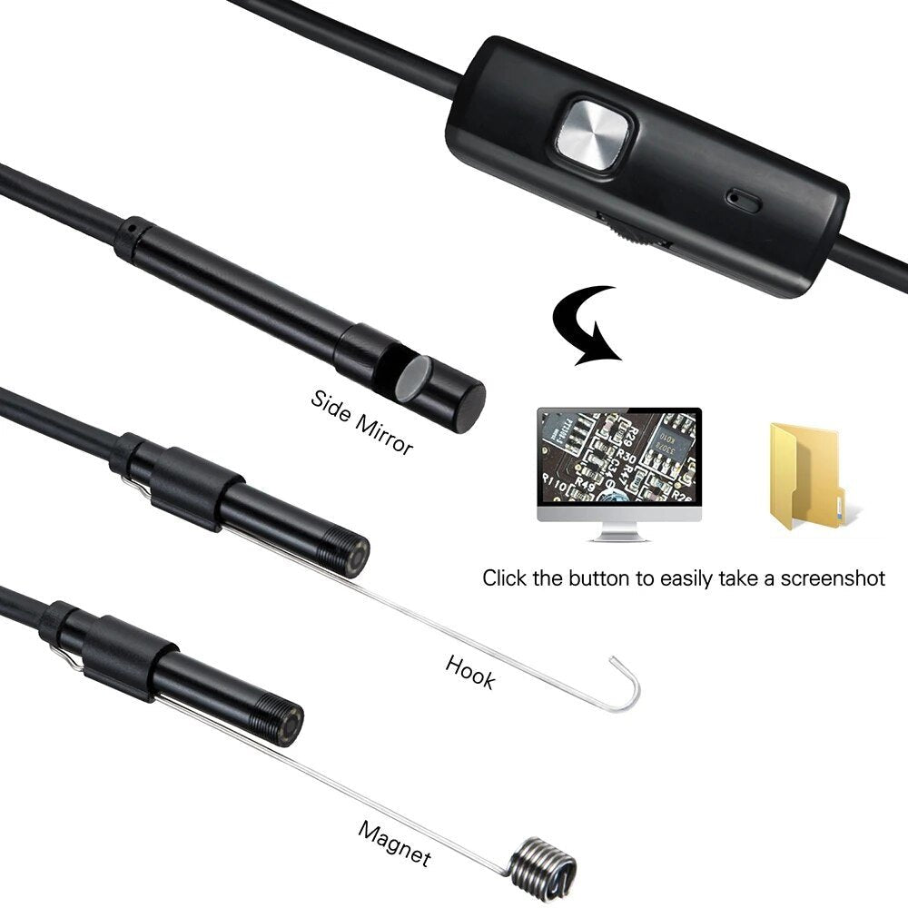 Endoscope USB Android Endoscope Camera Waterproof Inspection Borescope Flexible Camera 5.5mm 7mm for Android PC Notebook 6LED image 12