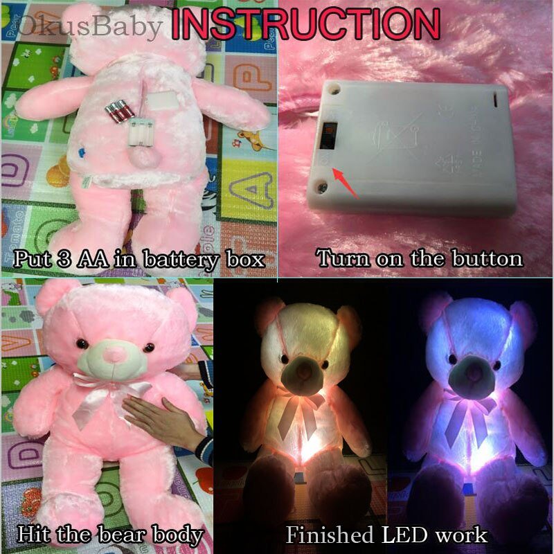 Luminous 30/50/80cm Creative Light Up LED Teddy Bear image 8