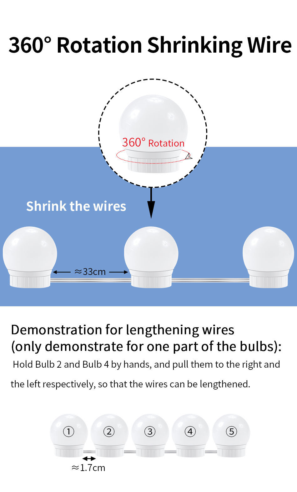 LED Makeup Mirror Light Bulb | Stepless Dimmable Wall Lamp Kit for Dressing Table image 11
