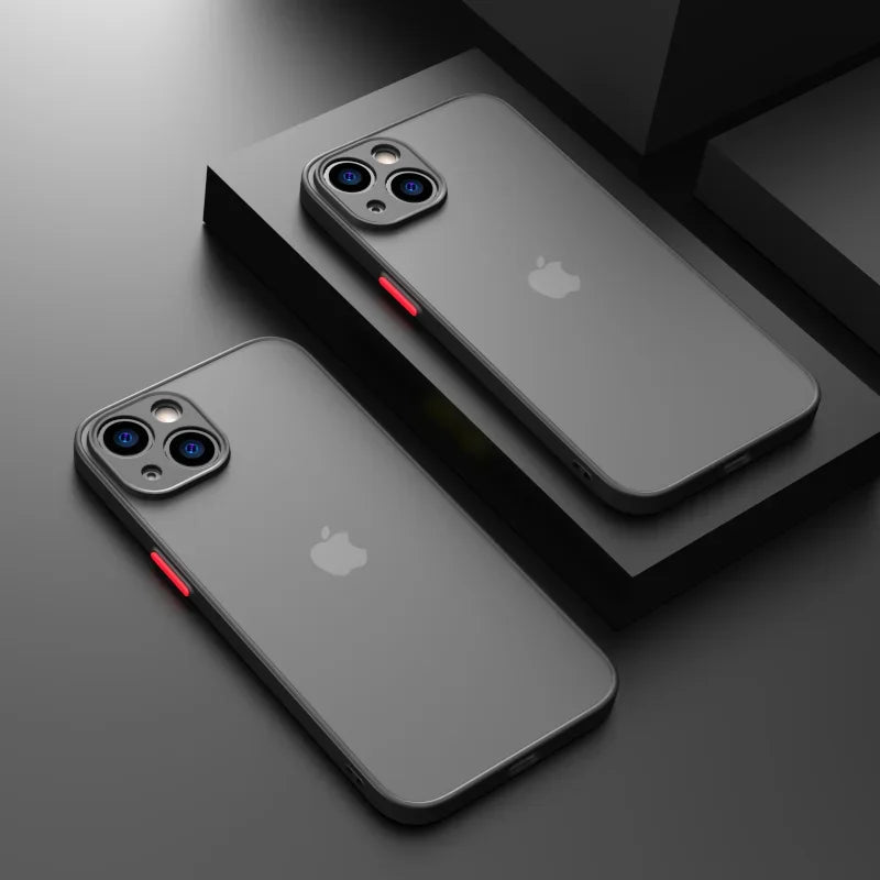Shockproof Thin Matte Case For iPhone 15 14 13 12 11 Pro Max XR XS X 8 Plus Mini Silicone Bumper Clear Hard PC Protective Cover image 11