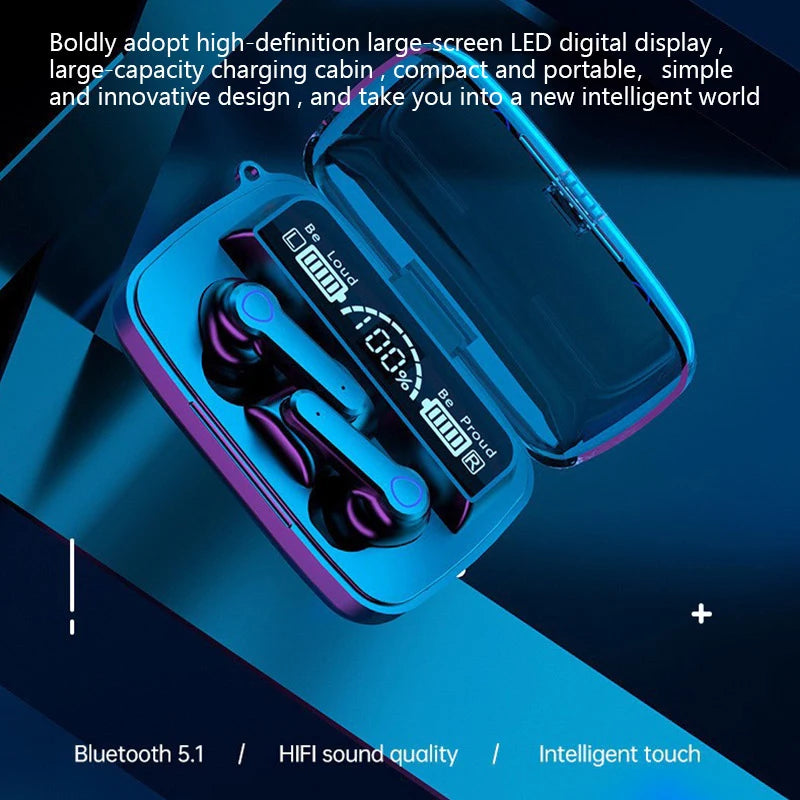 M19 TWS Wireless Bluetooth Earbuds ‚Äì Noise-Cancelling Gaming Headset with Mic & Power Bank Case image 2