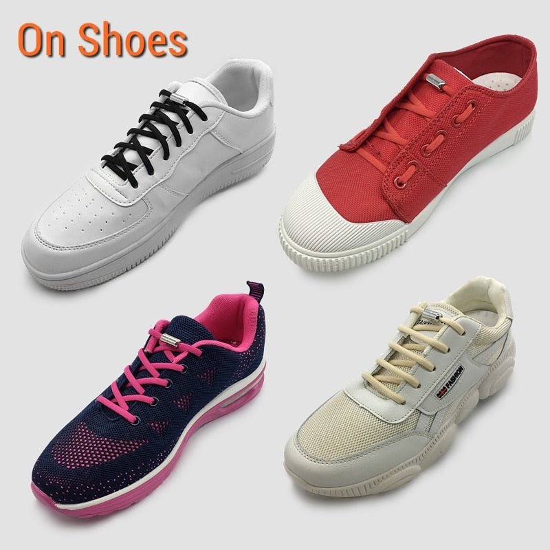 Elastic No Tie Semicircle Metal Lock Shoe Laces For Kids and Adult Sneakers and All Shoes image 34