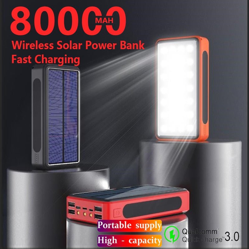 80000 mAh Waterproof Polymer Solar Power Bank Battery Charger image 3