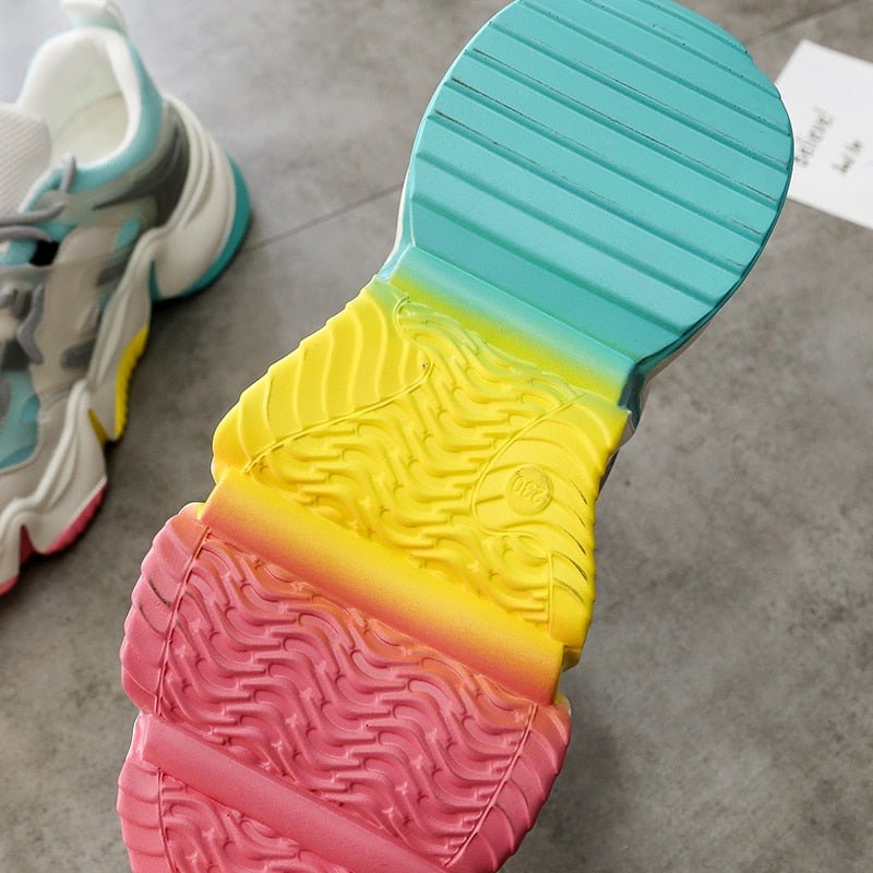 Women Vulcanize Breathable Rainbow Color Fashion Casual Sneakers image 26