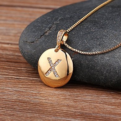 Top Quality Personalized Gold Letters Women and Girls Initial Letter Necklace - X image