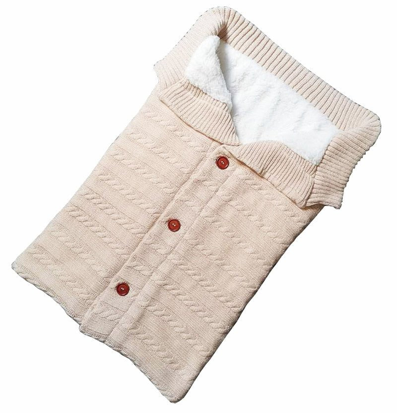 Newborn Baby Winter Warm Sleeping Bag ‚Äì Infant Button Knit Swaddle Wrap & Toddler Blanket Stroller Wrap image 33