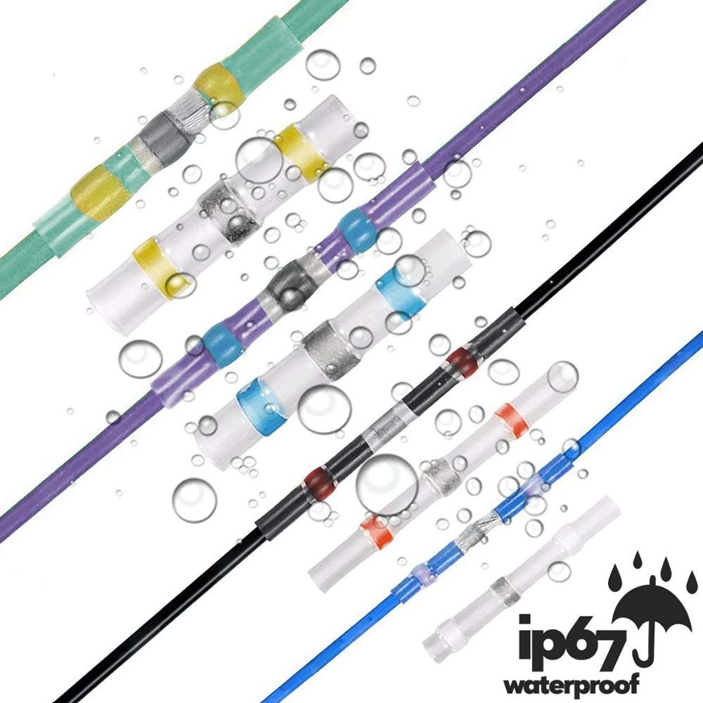 250/100Pcs Solder Seal Wire Connectors - Heat Shrink Solder Butt Connectors - Solder Connector Kit image 2