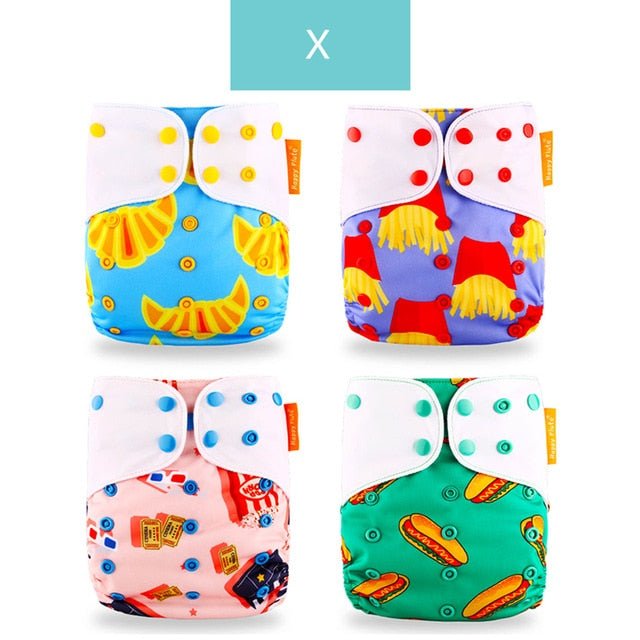 Happyflute Reusable and Washable Eco-Friendly Cloth Nappy Baby Diapers 4pc/set image 12